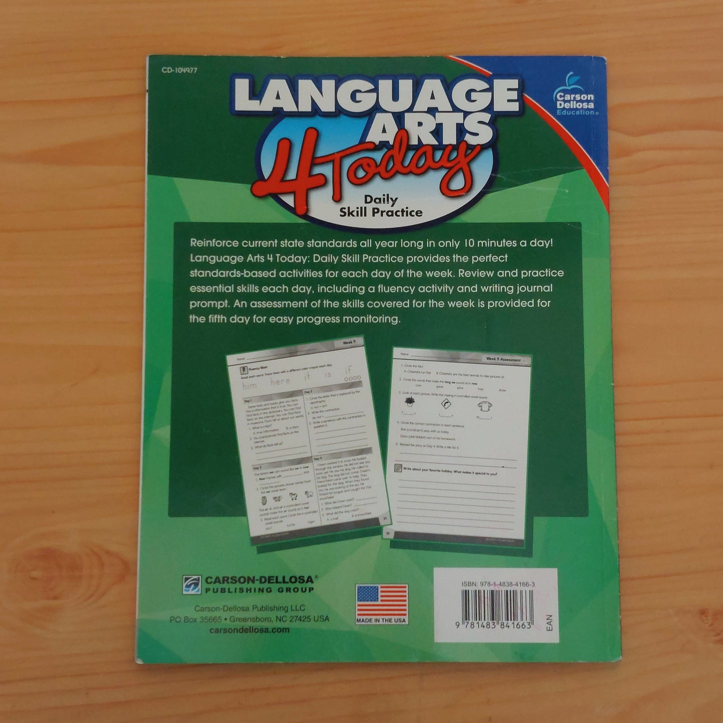 Language Arts 4 Today: Daily Skill Practice - Grade 1